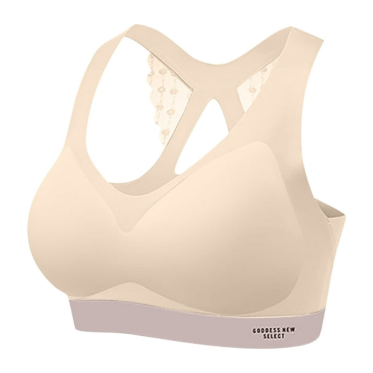 Women's Sport Sports Bras for Women High Impact Cute Running No Show for Large  Bust Wireless Tank Push Up Seamless Beige : : Clothing, Shoes &  Accessories