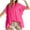 Hot Pink, variant on Raeneomay Button Down Shirts for Women Short Sleeve Plus Size Shirt Casual Solid Color Single-Breasted Tops on Clearance