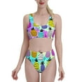 thumbnail image 2 of Picia Graffiti Pineapples Women's High Waisted Bikini Scoop Neck Swimsuit Two Pieces Bathing Suit-Large, 2 of 8