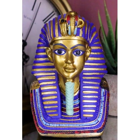 Ebros Golden Cobra and Vulture Mask of Pharaoh King TUT Bust Statue 4.75" Tall