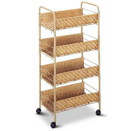 4 Tier Wicker Cart