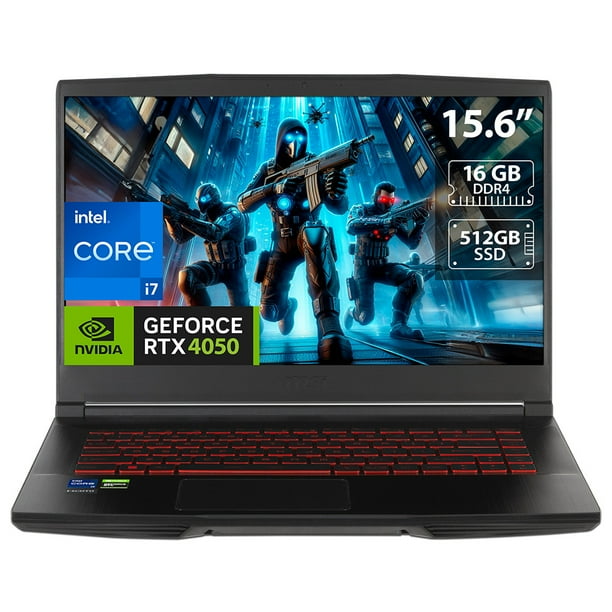 Laptop Gamer MSI Thin GF63 Core i7 16GB RAM 512GB SSD 15.6' RTX 4050 Windows 11 Home Teclado inglés 12VE-066US