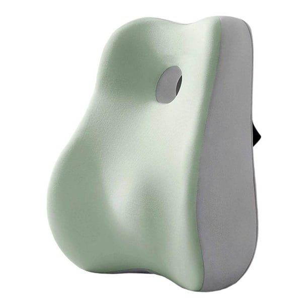 Almohada de apoyo lumbar, cojín para la espalda baja, cojín para silla, respaldo para trabajar en el sofá Verde