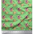thumbnail image 1 of Soimoi Green Silk Fabric Leaves & Ranunculus Floral Decor Fabric Printed Yard 42 Inch Wide, 1 of 3