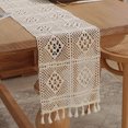thumbnail image 1 of Encimera bohemia beige de 30*160cm, encimera bohemia de granja vintage, para decoración de mesa de centro para fiesta de boda, 1 of 6