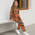 thumbnail image 4 of Uorisanigo 2-Piece Jogger Set – Lightweight Camo Forest Orange Pullover Sweatshirt and Sweatpants Outfit, Stylish Fall Winter Warm Cothes Kids Oversized Hoodie & Pant Sets, 4 of 7
