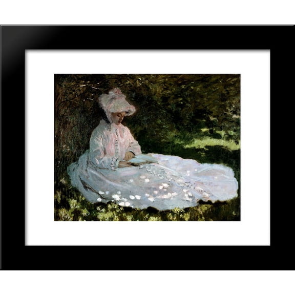 A Woman Reading 20x24 Framed Art Print by Monet, Claude