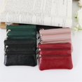 thumbnail image 4 of Monedero de cuero para hombre y mujer, Cartera de mano con doble cremallera, pequeño cambio, suave, Mini tarjetero, bolsillo para dólares, 4 of 4