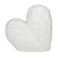 thumbnail image 6 of 12" x 11" White Porcelain Ceramic Dimensional Angled Origami Inspired Heart Sculpture with Faceted Exterior, by DecMode, 6 of 7