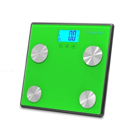 Pyle BT Weight and Personal Health Scale with Cordless iOS, Android, Smartphone Data Transfer and Pyle Health App Fitness Tracker - Green