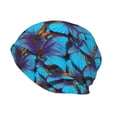 thumbnail image 2 of Logiee Blue Butterflies Print Unisex Knit Beanie for Men Women Winter Hat,Beanies Skull Caps, 2 of 7
