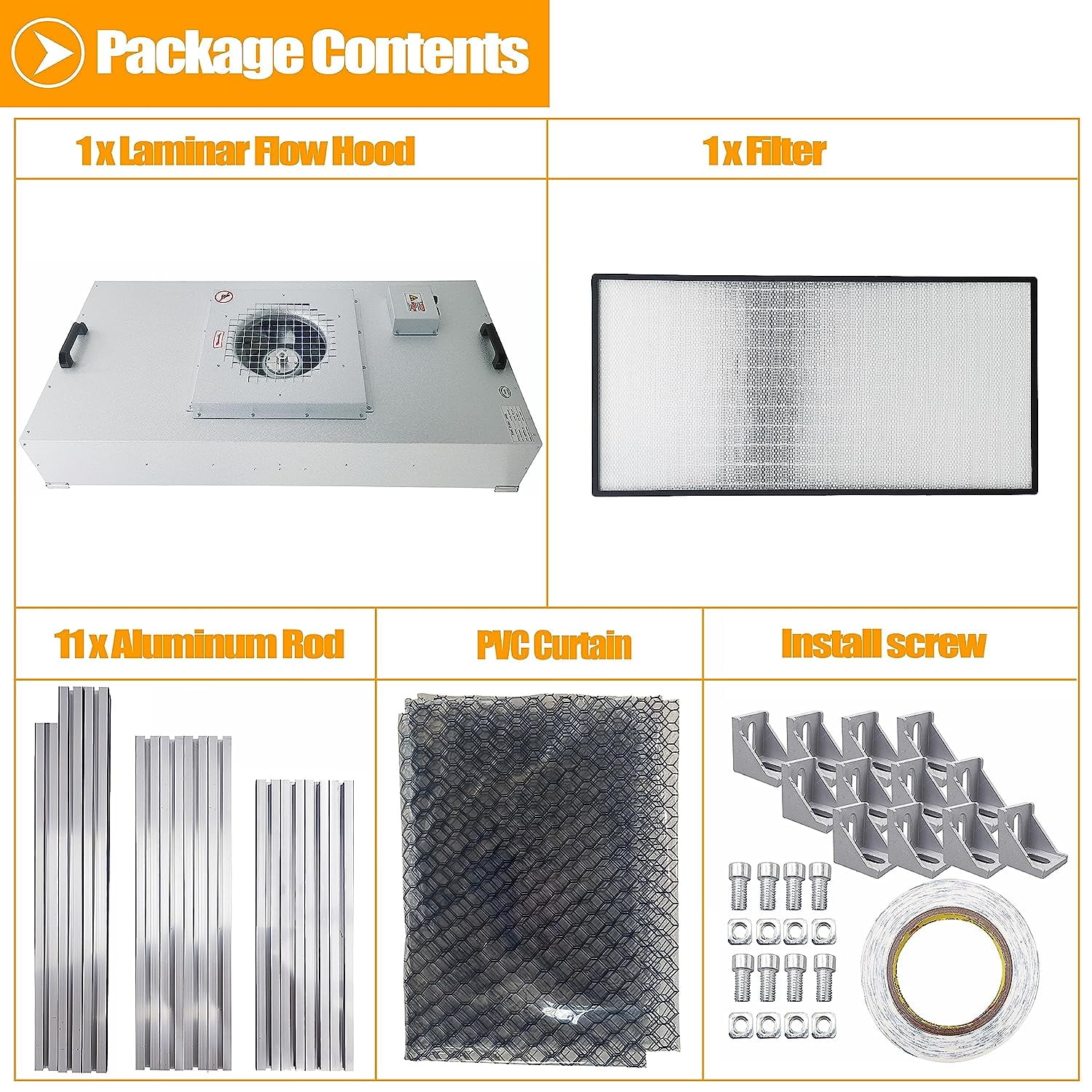 EQCOTWEA Vertical Laminar Flow Hood Air Flow Clean Bench Dust Free Room Workshop with HEPA-Filter