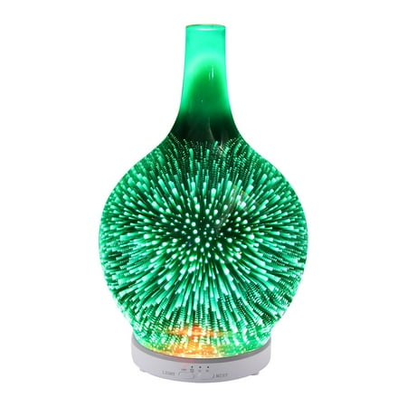 

3D Glass Aroma Diffuser Firework Ultrasonic Essential Oil Air Humidifier Colorful LED Night Lamp for Bedroom Living Room Home Office
