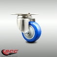 thumbnail image 2 of 3.5 Inch 316SS Blue Polyurethane Wheel Swivel Top Plate Caster Service Caster, 2 of 2