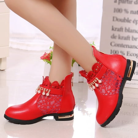 

TOWED22 Winter Boots For Toddler Girls Unisex Baby Fragile Strap M Boot Red