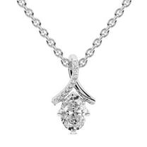 Diamond Pendant Necklace For Women | 2 Carat IGI Certified Oval Shape Lab Grown Diamond | Priscilla Slider Lab Diamond Pendant Necklace 14K White Gold | FG-VS1-VS2 Quality | Friendly Diamonds