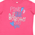 thumbnail image 4 of Inktastic Pink or Blue, Big Brother Loves You Footprints and Heart Boys Toddler T-Shirt, 4 of 5