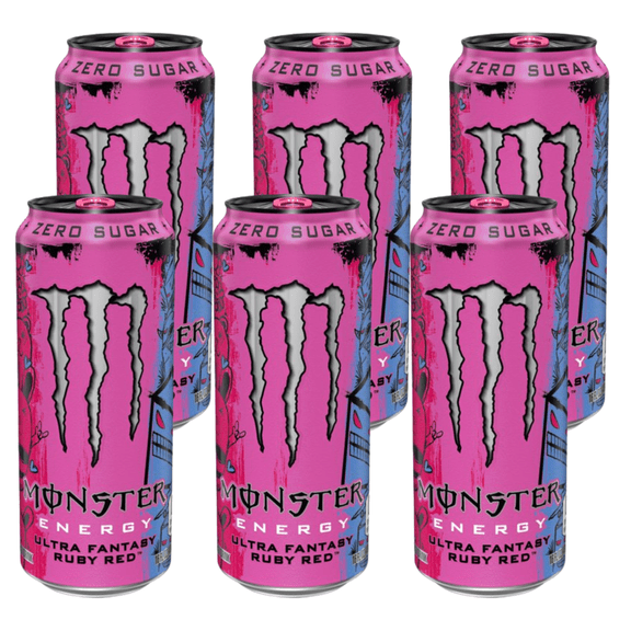 Monster Energy Ultra, Fantasy Ruby Red, Sugar Free Energy Drink, 16 Fl Oz ( 6 Pack )