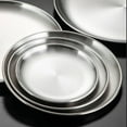 thumbnail image 4 of Stainless Steel Dining Dish Camping Picnic Tray Dirt Proof Kitchen Bar Tableware Fruit Snack Cake Plate Kitchen Accessories 1pcs 34cm, 4 of 6