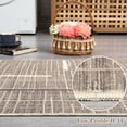 thumbnail image 4 of ZACOO 2'x6' Modern Abstract Cross Line Runner Rug, Machine Washable Low Pile Non-Slip Indoor Rug for Hallway, Kitchen, Laundry Room, Brown, 4 of 8