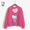 thumbnail image 4 of Sudadera informal con estampado de HELLO KITTY para mujer, sudaderas holgadas de manga larga con dibujos animados a la moda, ropa de calle Y2k, jerséis de otoño 2024 para mujer, 4 of 5