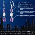 thumbnail image 2 of Gem Stone King 925 Sterling Silver Purple Amethyst 3 Stone Dangle Earrings for Women (5.00 Cttw, Gemstone February Birthstone, Oval 8X6MM, 7X5MM and 6X4MM), 2 of 6