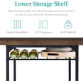 thumbnail image 4 of Songqin 3-Piece Modern Dining Set, Space Saving Dinette for Kitchen, Dining Room, Small Space w/Steel Frame, Built-in Storage Rack - Dark Brown/Black, 4 of 14