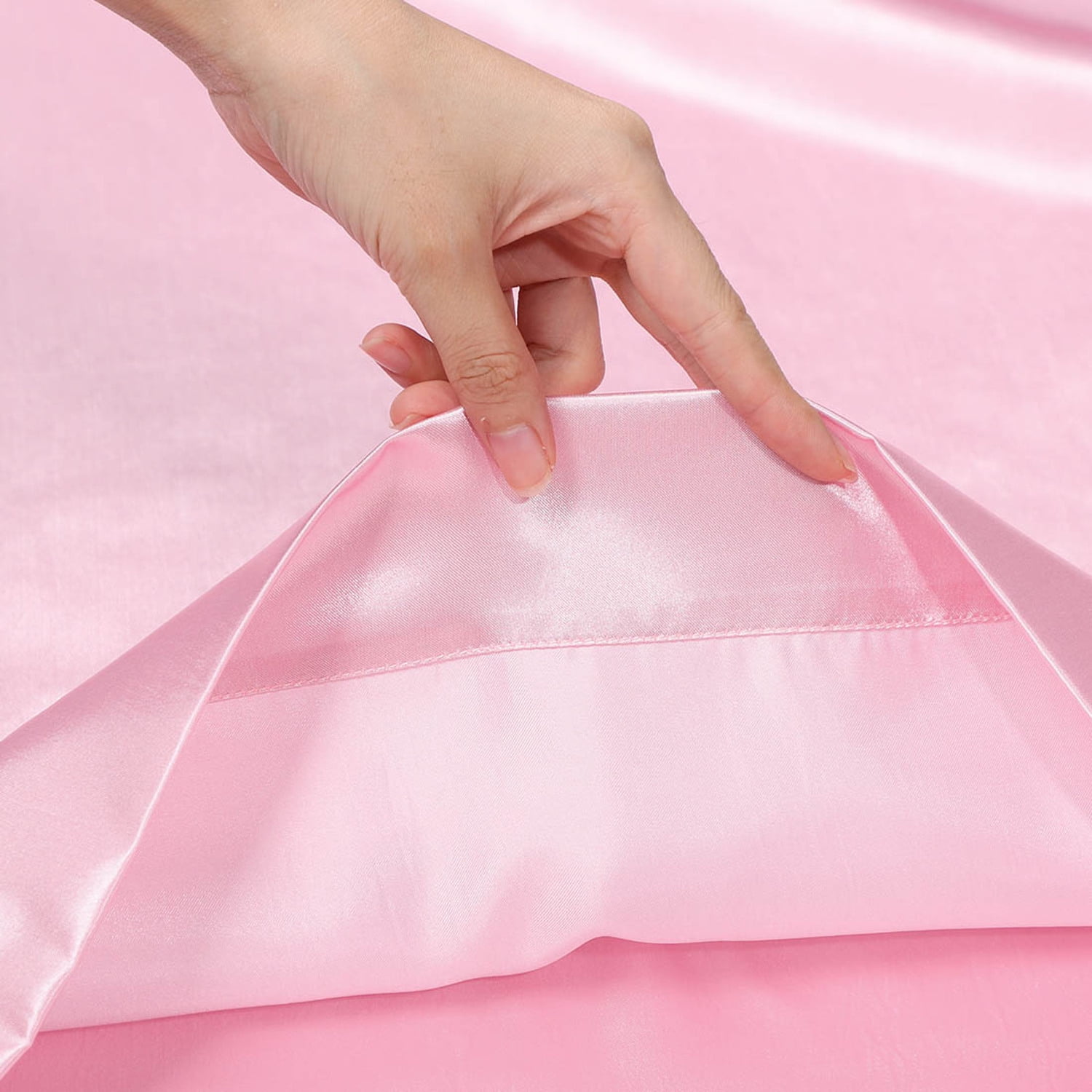 Unique Bargains 2 Pack Polyester Satin Body Pillow Cover 20" x 54" Pink