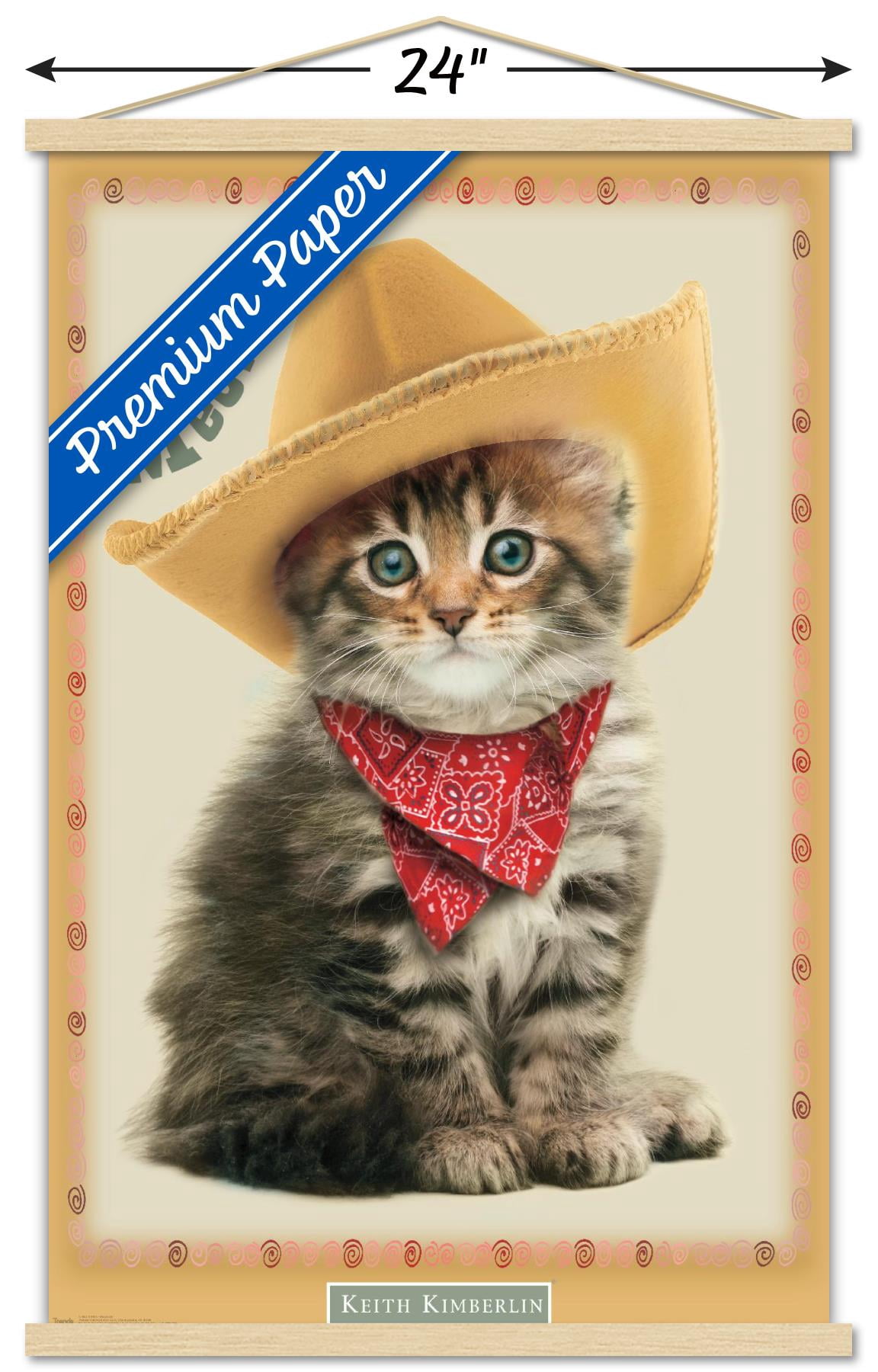 Keith Kimberlin - Kitten - Meowdy Wall Poster with Wooden Magnetic Frame, 22.375" x 34"
