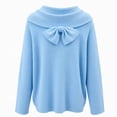 thumbnail image 5 of yillto Women Fashion Sweater Bow Neck Elegant Knit Top Dressy Work Fall Winter Pullover Sweaters, 5 of 6