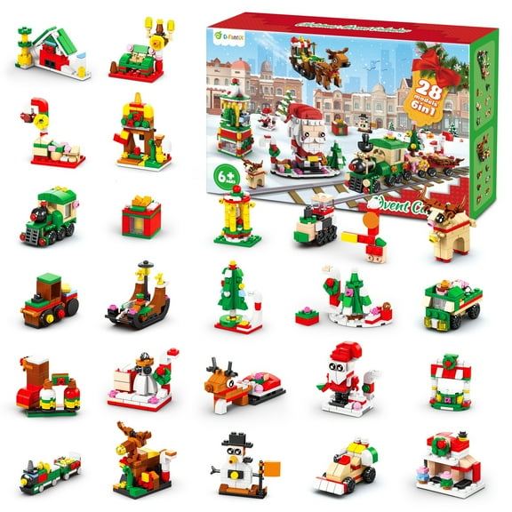 Sunspire Christmas Advent Calendar 2024 For Kids - 24 In 4 Building Blocks Toy Sets - 24 Days Christmas Countdown Calendar - Xmas Gift For 6-12 Years Old Boys & Girls - Christmas Stocking Stuffers