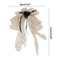 thumbnail image 4 of Unique Bargains 1 Pc Hair Clip Floral Bow Pattern Claw Clip 7.87"x1.77"x12.20" White Orange, 4 of 5