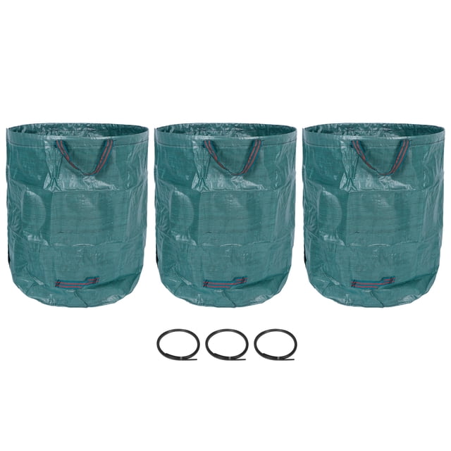 Bolsa de jardín de gran capacidad, contenedor de recolección de residuos de basura de hojas reutilizable, bolsa de almacenamiento, 3 uds.