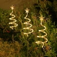 thumbnail image 4 of Lunxisen 3 Pcs Solar Christmas Tree Outdoor Prelit LED Light with Warm White Lights, Light up Xmas Pathway Markers Indoor Holiday Christmas Decoration Lamp, 4 of 9
