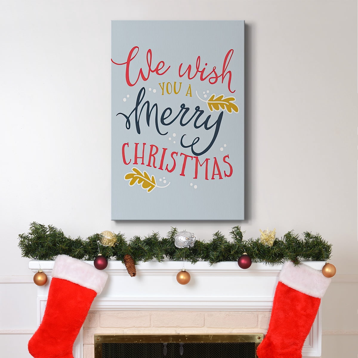 We Wish You - Light Blue- Gallery Wrapped Canvas