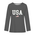 thumbnail image 3 of CaiJunJia Clearance No Boundaries Long Sleeve Tops,Women's Long Sleeve Shirts USA Letter Graphic Tops Causal Fashion Round Neck Basic Tee,2024 Fall Winter Clothes, 3 of 3