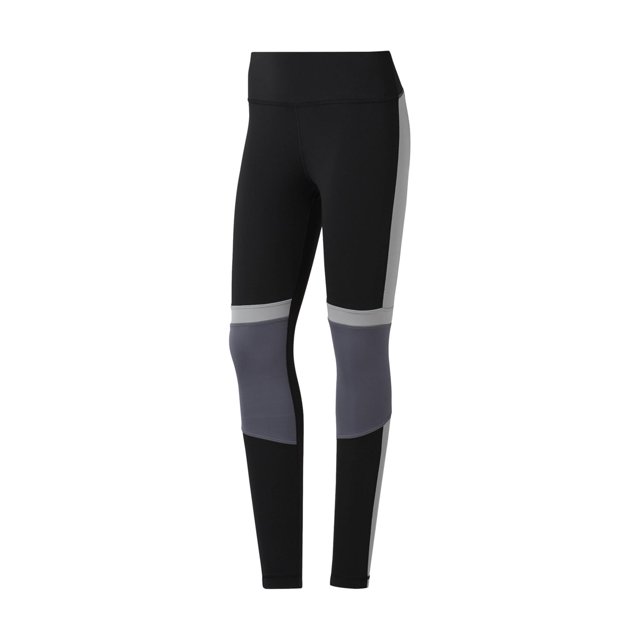 Reebok - Pantalones de yoga para mujer con paneles, color negro, pequeño