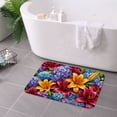 thumbnail image 3 of FJPT Non Slip Flannel Polyester Floor Mat With Vibrant Floral Design For Bathroom Kitchen Bedroom Decor 31.5x19.7 inch, 3 of 5