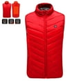 thumbnail image 5 of XUNKUSGA Heated Vest Lightweight Stand Up Collar Electric Heated Vest For Men Women 2-Zone,3 Heat Settings Usb-Rechargeable Unisex Heated Jacket S-5XL Red, 5 of 8