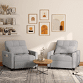 thumbnail image 2 of Noelse 3-in-1 Convertible Chair Bed, Pull Out Sleeper Recliner Chair with Adjustable Backrest, Linen Upholstered Furniture for Studio, Small Space, Gray, 2 of 8