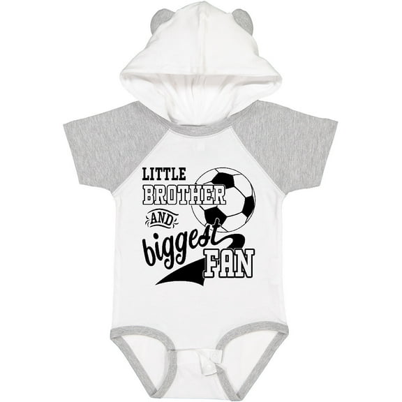 Inktastic Little Brother and Biggest Fan Soccer Player Boys Baby Bodysuit