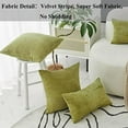 thumbnail image 2 of Set of 2 Green Spring Pillow Covers Euro Pillow Shams 26x26 Striped Velvet Corduroy Decorative Europe Sham Throw Pillow Covers for Couch, 26 x 26 inch, Grass Green, 2 of 7