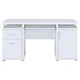 thumbnail image 3 of Stonecroft Furniture 2-Drawer Contemporary Wood Computer Desk in White, 3 of 9