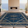 thumbnail image 2 of Design&I 8'x10' Washable Area Rug Fish Symmetrical Silhouetted Marine Faded Navigation Clownfish for King Size Bedroom, Under Bed, Sleek Flatweave Pet Friendly, 2 of 7