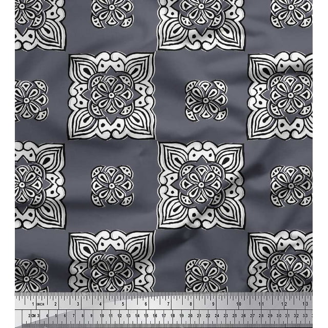 Soimoi Moss Tissu Georgette Imprimé Floral au Mètre 42 Pouces de Large