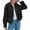 Black, variant on RYRJJ Women's Cropped Jacket Casual Zip Up Lapel Lightweight Work Jackets with Pockets Windbreaker Outerwear(Khaki,M)