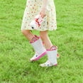 thumbnail image 7 of FUNCOO PLUS Toddler Rubber Rain Boots Kids Waterproof Boots for Girls, Pink & White, Size 10, 7 of 7