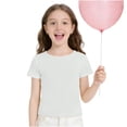 thumbnail image 6 of Jalioing Girls T Shirt Short Sleeve Ribbed Knit Summer Shirts Fashion Crew Neck Plain Blouses for Kids 1-10 Years, 6 of 8