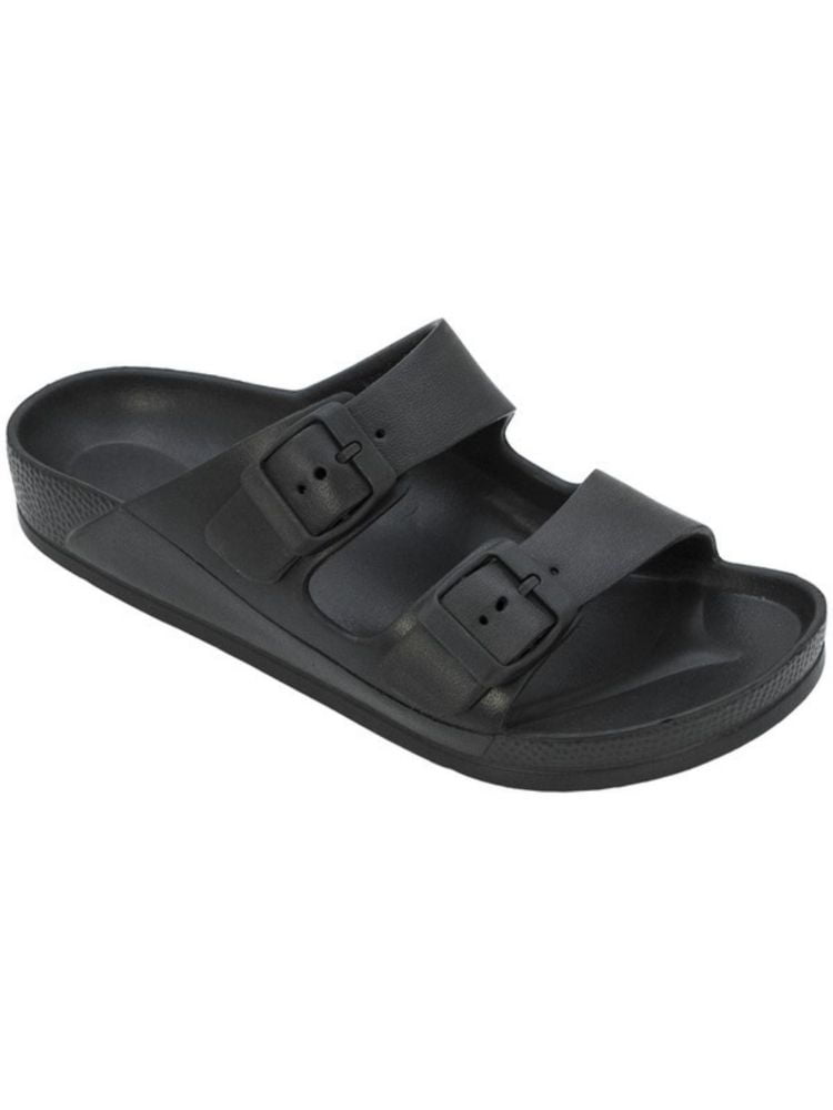 Women's Double Buckle Sandals Soft Comfort Lightweight Slide | Walmart ...