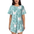 thumbnail image 1 of Balery Swan And Flowers4 Conjunto de Pijama para Mujer con Estampado, Dos Piezas de Manga Corta y Shorts, Ropa de Dormir Suave con Cuello Redondo y Bolsillos-X-Large, 1 of 6